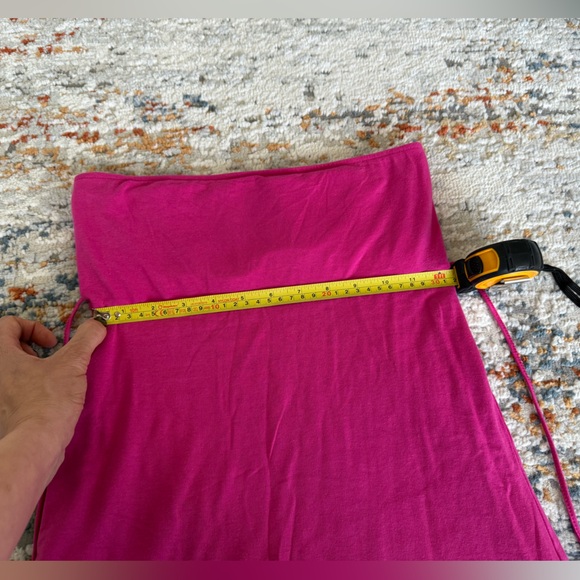 Moda International Fuchsia Strapless Cotton Dress, XS - Picture 6 of 8